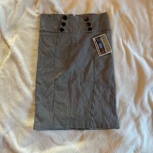 Black and White Checkered Skirt